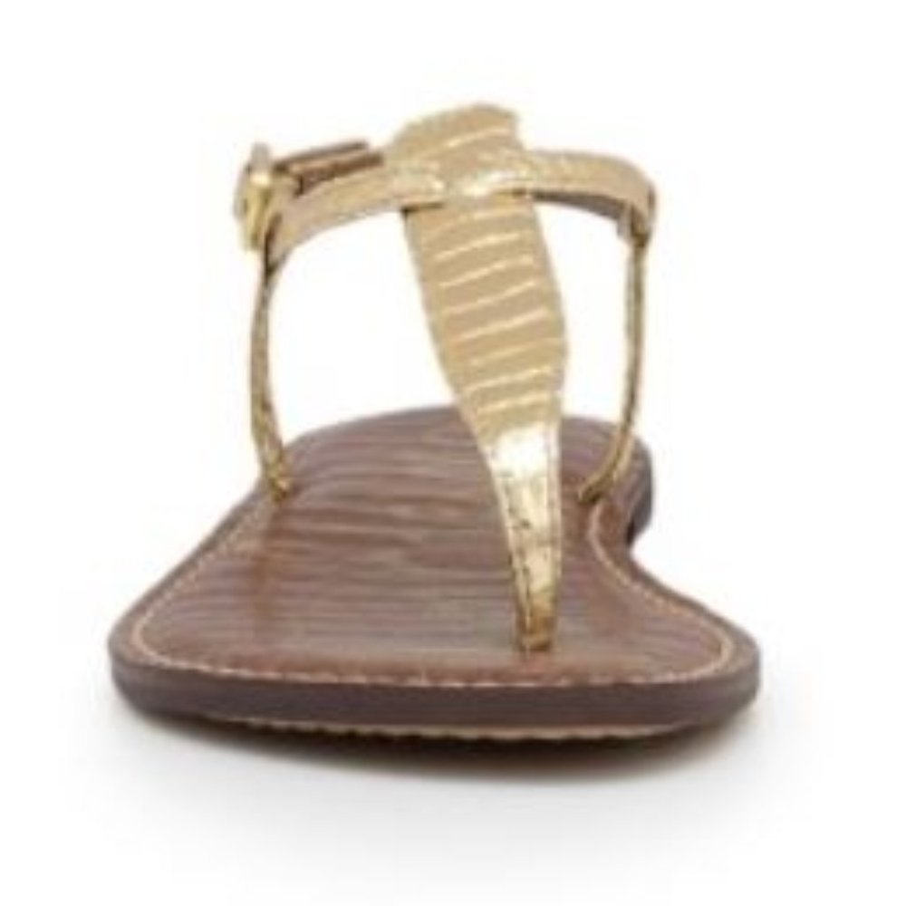 NEW Sam Edelman Gigi Gold Thong Sandals, 5 - Picture 3 of 8